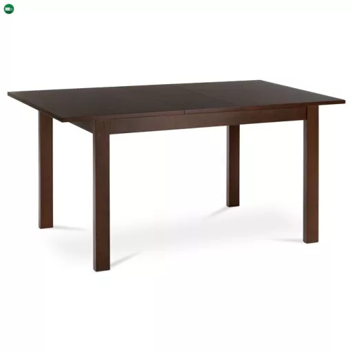 Kihúzható étkezőasztal 120+30x80x74 cm, MDF asztallap, furnér, tömörfa lábak, dió színben