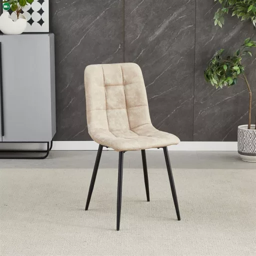 Étkezőszék, bézs, vintage szövet, CT-281 CRM3