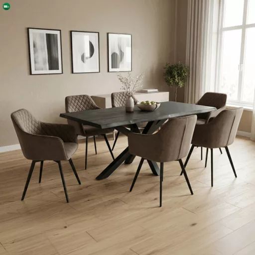 Étkezőszék barna bársony DCH-425 BR4