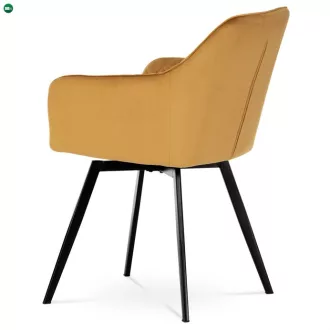   Elegáns Bársony Étkezőszék Sárga Színben Forgó Mechanizmussal. DCH-425 YEL4