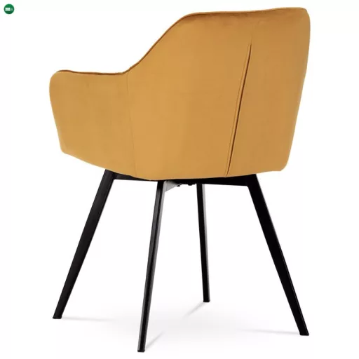 Elegáns Bársony Étkezőszék Sárga Színben Forgó Mechanizmussal. DCH-425 YEL4