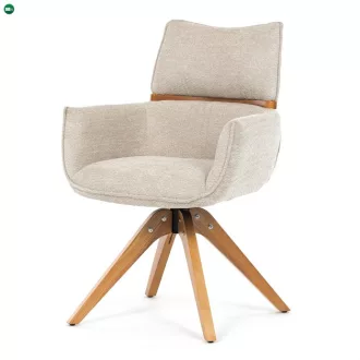  Elegáns étkező/Tárgyalófotel Bézs szövet kárpittal. Visszafordító mechanizmus DCH-D1348 LAN2