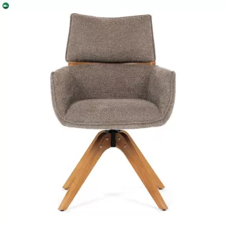   Elegáns étkező/Tárgyalófotel Barna szövet kárpittal. Visszafordító mechanizmus DCH-D1348 LAN2