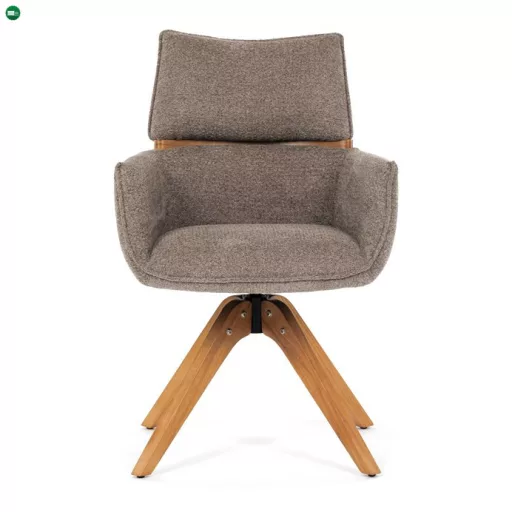 Elegáns étkező/Tárgyalófotel Barna szövet kárpittal. Visszafordító mechanizmus DCH-D1348 LAN2