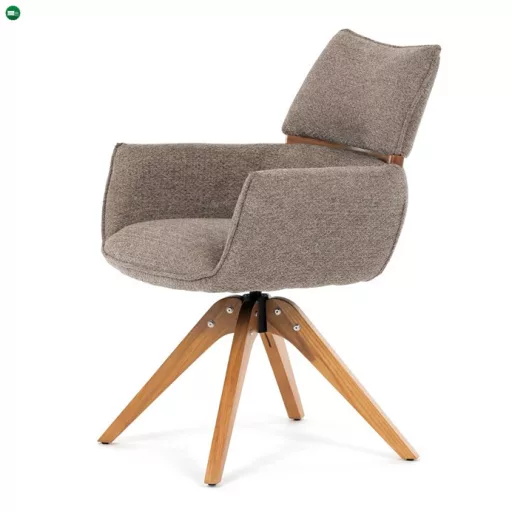 Elegáns étkező/Tárgyalófotel Barna szövet kárpittal. Visszafordító mechanizmus DCH-D1348 LAN2