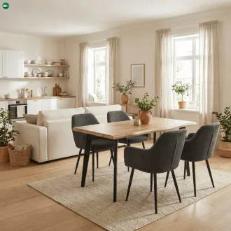   Étkezőszék szürke kordbársony kárpittal – DCH-V4009 GREY6