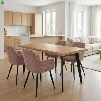   Étkezőszék rózsaszín kordbársony kárpittal – DCH-V4009 PINK6