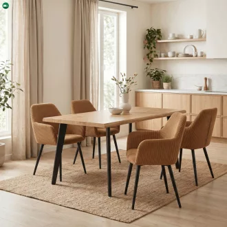   Étkezőszék sárga kordbársony kárpittal – DCH-V4009 YEL6