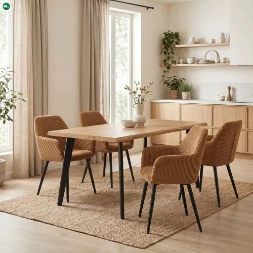 Étkezőszék sárga kordbársony kárpittal – DCH-V4009 YEL6
