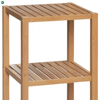   DR-011-5 Polc Tömör Bambuszból Natúr Színben, 3 Rekeszes, Teherbírás: 9 kg.