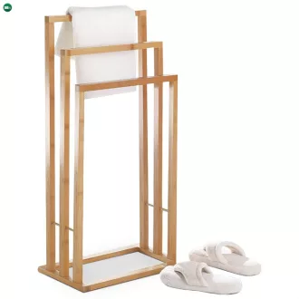   Dr-039 Törölközőtartó Tömör Bambuszból Természetes Színben - Magasság: 82 cm. Teherbírás: 5kg.