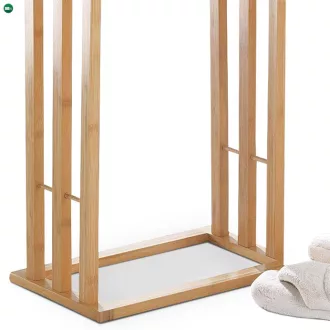   Dr-039 Törölközőtartó Tömör Bambuszból Természetes Színben - Magasság: 82 cm. Teherbírás: 5kg.