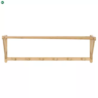   Fali Fogas, bambusz, Natúr Színben Egy Kalaptartóval, DR-B004 NAT
