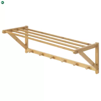   Fali Fogas, bambusz, Natúr Színben Egy Kalaptartóval, DR-B004 NAT