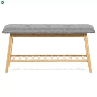 Natúr Bambusz Cipős, Szürke Betétekkel. DR-N1012 GREY2