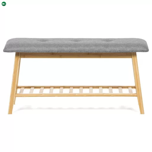 Natúr Bambusz Cipős, Szürke Betétekkel. DR-N1012 GREY2