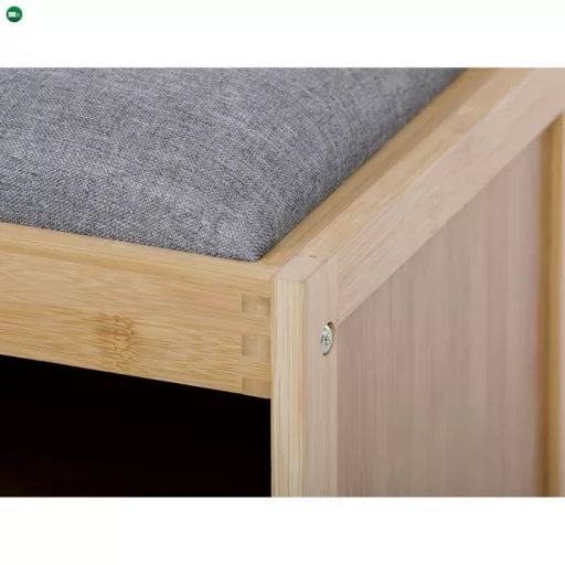 Natúr Bambusz Cipős Szekrény, Szürke Részletekkel. DR-N1014 GREY2