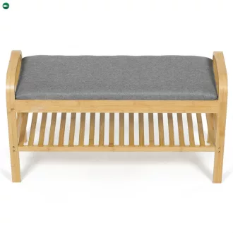 Natúr Bambusz Cipős, Szürke Betétekkel. DR-N1016 GREY2
