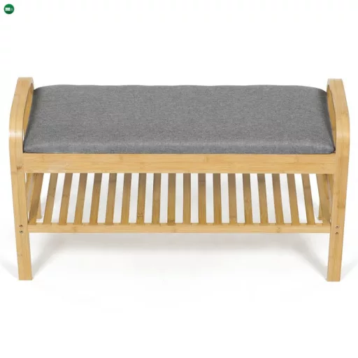 Natúr Bambusz Cipős, Szürke Betétekkel. DR-N1016 GREY2