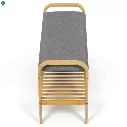 Natúr Bambusz Cipős, Szürke Betétekkel. DR-N1016 GREY2