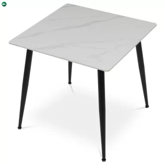   Étkezőasztal 80×80 cm, Kerámia Márvány Lappal. HT-398M WT