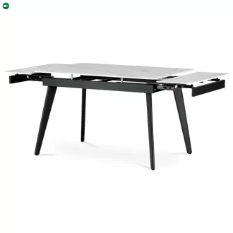   Bővíthető Étkezőasztal 120–180×80 cm, Kerámia Márvány Lappal. HT-405M WT