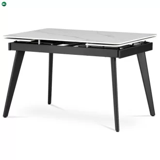   Bővíthető Étkezőasztal 120–180×80 cm, Kerámia Márvány Lappal. HT-405M WT