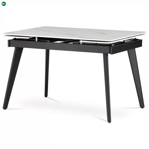 Bővíthető Étkezőasztal 120–180×80 cm, Kerámia Márvány Lappal. HT-405M WT