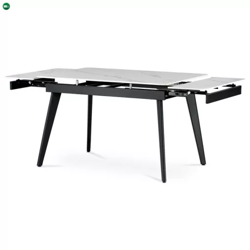 Bővíthető Étkezőasztal 120–180×80 cm, Kerámia Márvány Lappal. HT-405M WT