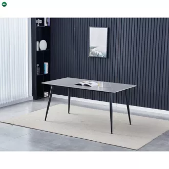 Étkezőasztal 160x90cm, kerámia, márvány, HT-406M GREY