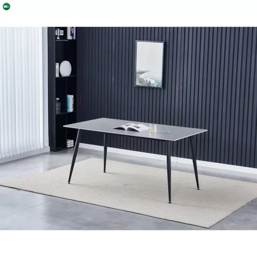 Étkezőasztal 160x90cm, kerámia, márvány, HT-406M GREY