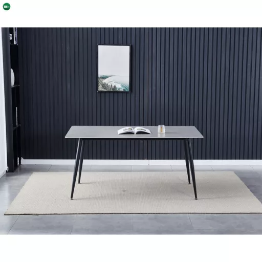 Étkezőasztal 160x90cm, kerámia, márvány, HT-406M GREY