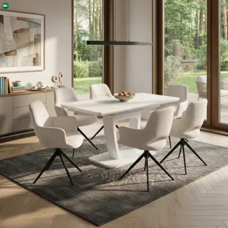   Bővíthető étkezőasztal 110-150x75 cm, MDF, fehér, HT-430 WT