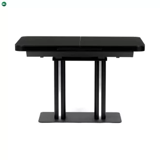   Bővíthető Étkezőasztal 120–160×80 cm, MDF, Fekete. HT-D1926 BK