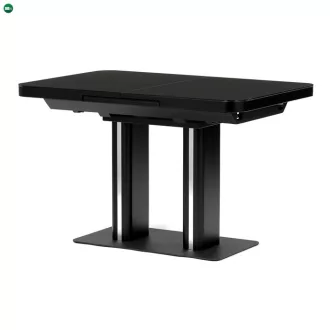   Bővíthető Étkezőasztal 120–160×80 cm, MDF, Fekete. HT-D1926 BK