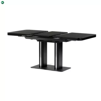   Bővíthető Étkezőasztal 120–160×80 cm, MDF, Fekete. HT-D1926 BK