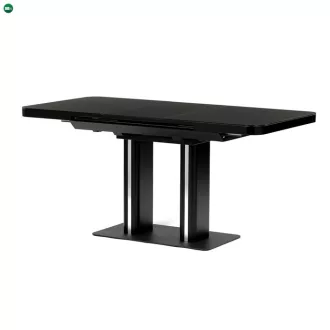   Bővíthető Étkezőasztal 120–160×80 cm, MDF, Fekete. HT-D1926 BK