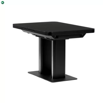   Bővíthető Étkezőasztal 120–160×80 cm, MDF, Fekete. HT-D1926 BK