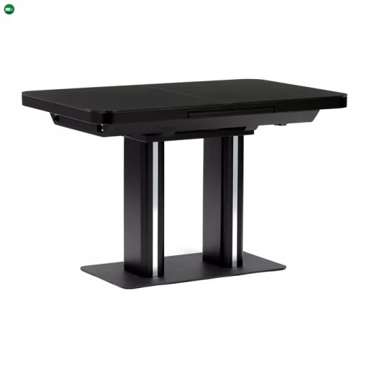 Bővíthető Étkezőasztal 120–160×80 cm, MDF, Fekete. HT-D1926 BK