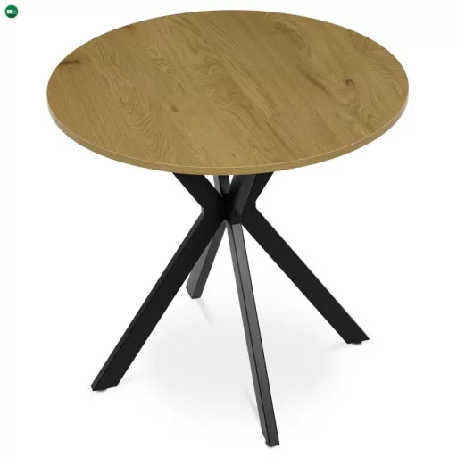 Kör alakú Étkezőasztal 80×80 cm, MDF, Vad Tölgy. HT-F4108 OAK