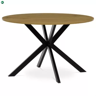   Kerek Étkezőasztal 120×120 cm, MDF, Vad Tölgy. HT-F4120 OAK