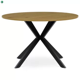   Kerek Étkezőasztal 120×120 cm, MDF, Vad Tölgy. HT-F4120 OAK