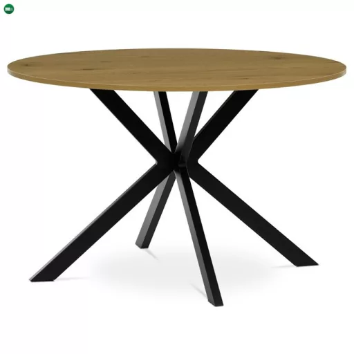 Kerek Étkezőasztal 120×120 cm, MDF, Vad Tölgy. HT-F4120 OAK