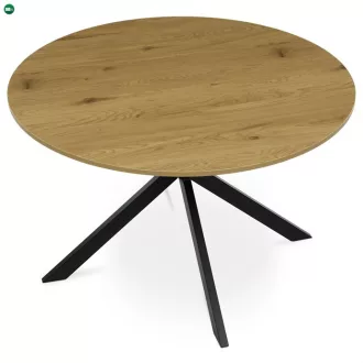   Kerek Étkezőasztal 120×120 cm, MDF, Vad Tölgy. HT-F4120 OAK