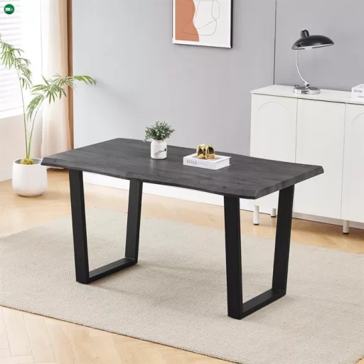 Étkezőasztal 140×80 cm, MDF, Szürke Tölgy. HT-F4214 GREY