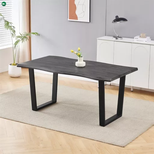 Étkezőasztal 160×90 cm, MDF, Szürke Tölgy. HT-F4216 GREY