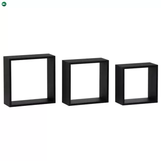 Fali polc fekete színben, mdf P-008 BK
