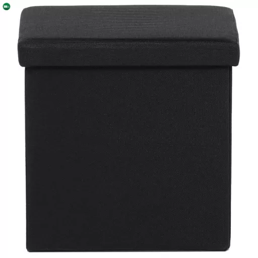 Fekete Szövet Tárolós Puff. TAB-461 BK2