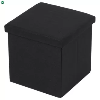 Fekete Szövet Tárolós Puff. TAB-461 BK2