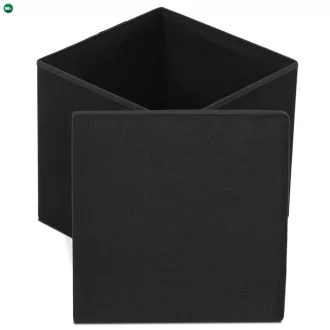 Fekete Szövet Tárolós Puff. TAB-461 BK2